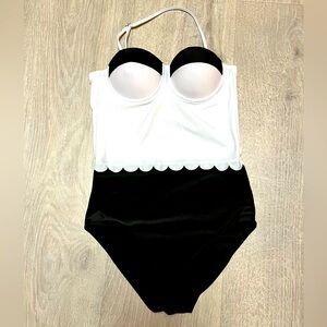 Black and White Push-Up One Piece Swimsuit -NWOT